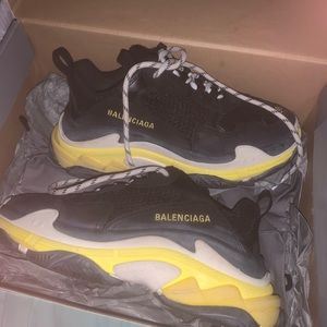 Balenciaga Triple S Black and Yellow Sneaker